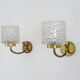 Paire d'appliques murales vintage en laiton verres à bulles. Année 60