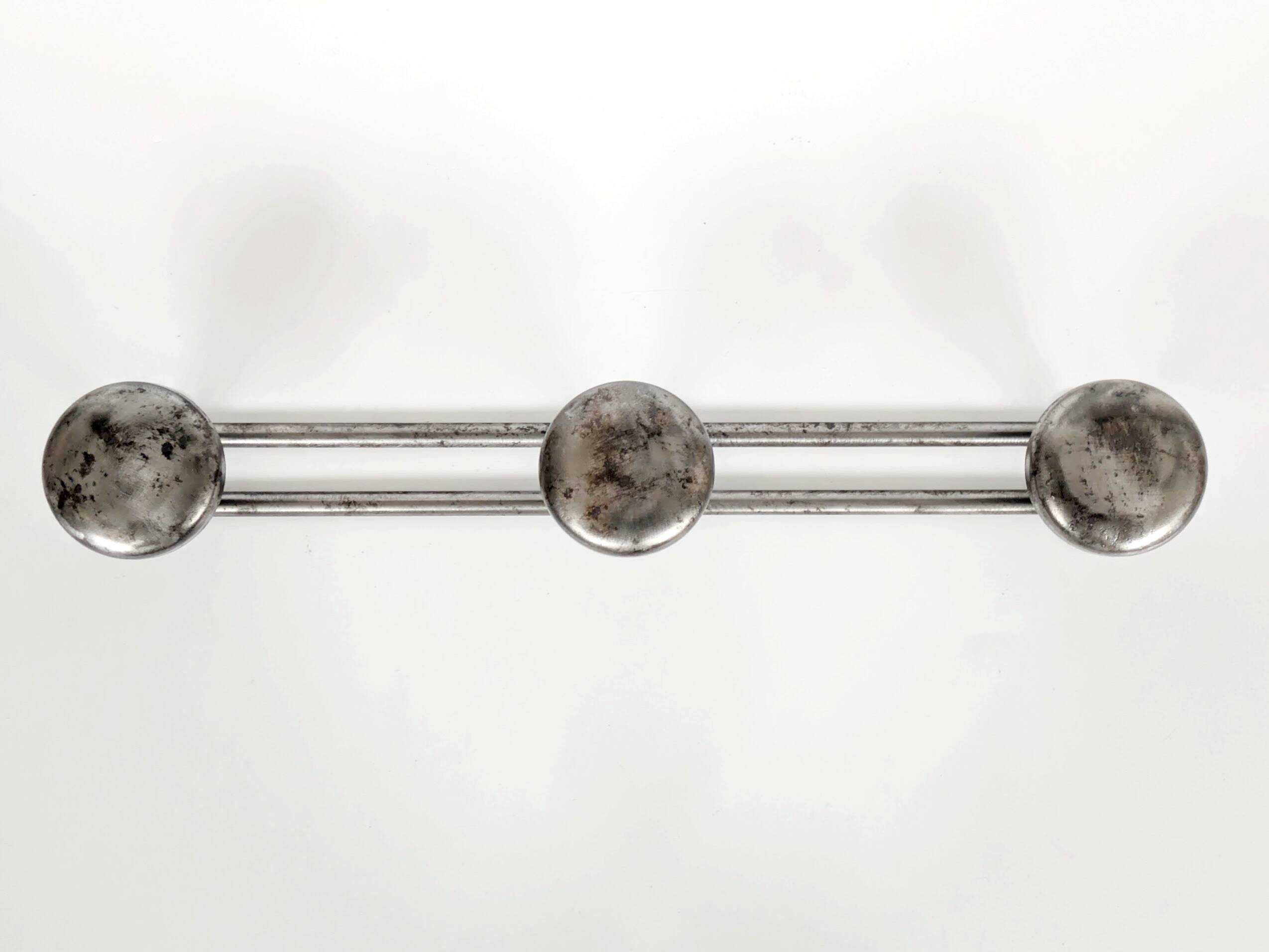 Pair of wall hooks in steel, industrial style, 1950s