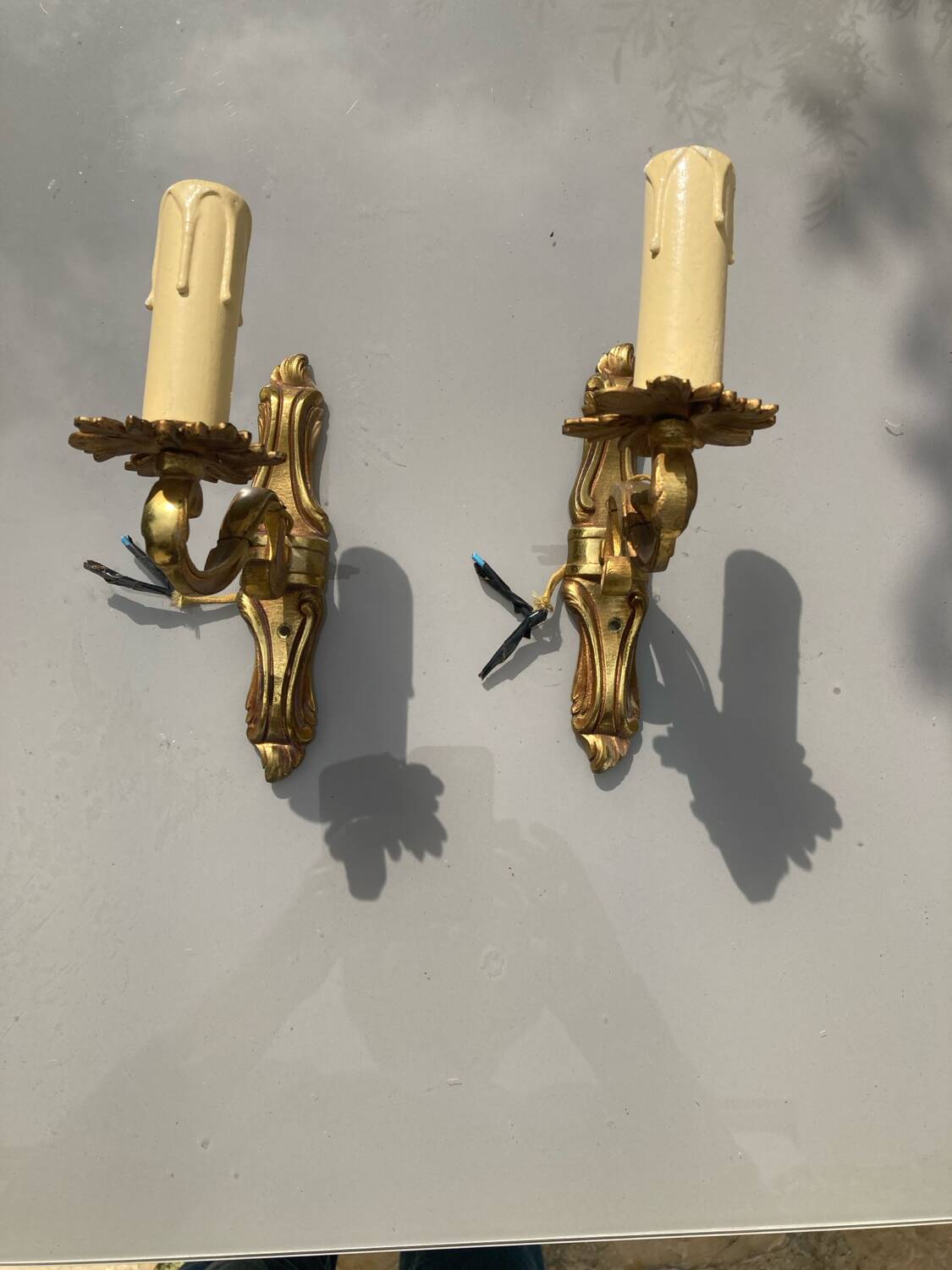 Brass wall lights candle holder