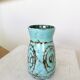 Vintage Turquoise Crackle Glaze Vase: Handmade Studio Pottery, Mid-Century