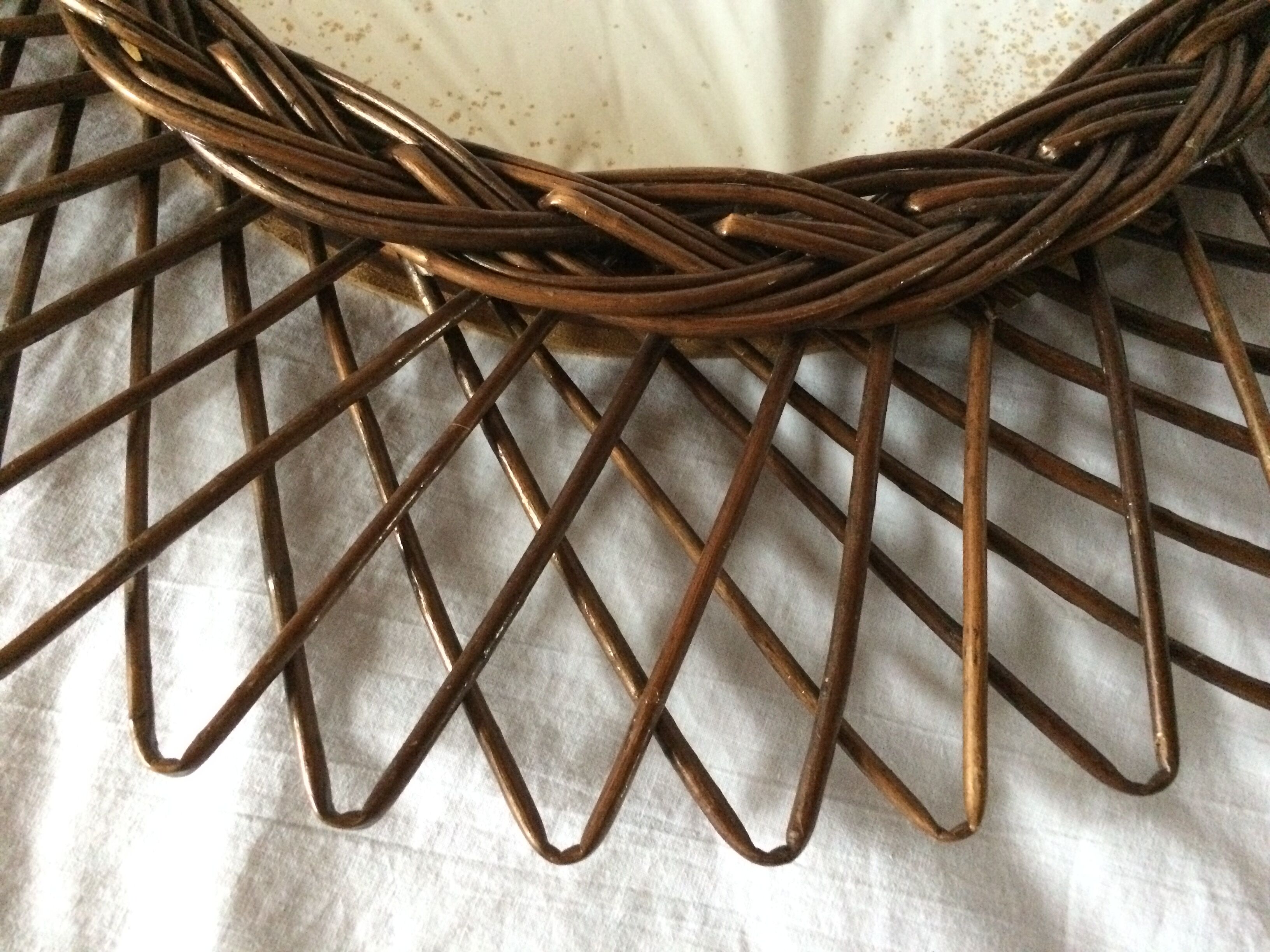 Vintage rattan sun mirror 45cm