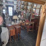 Art Deco gilded trumeau, bevelled mirror