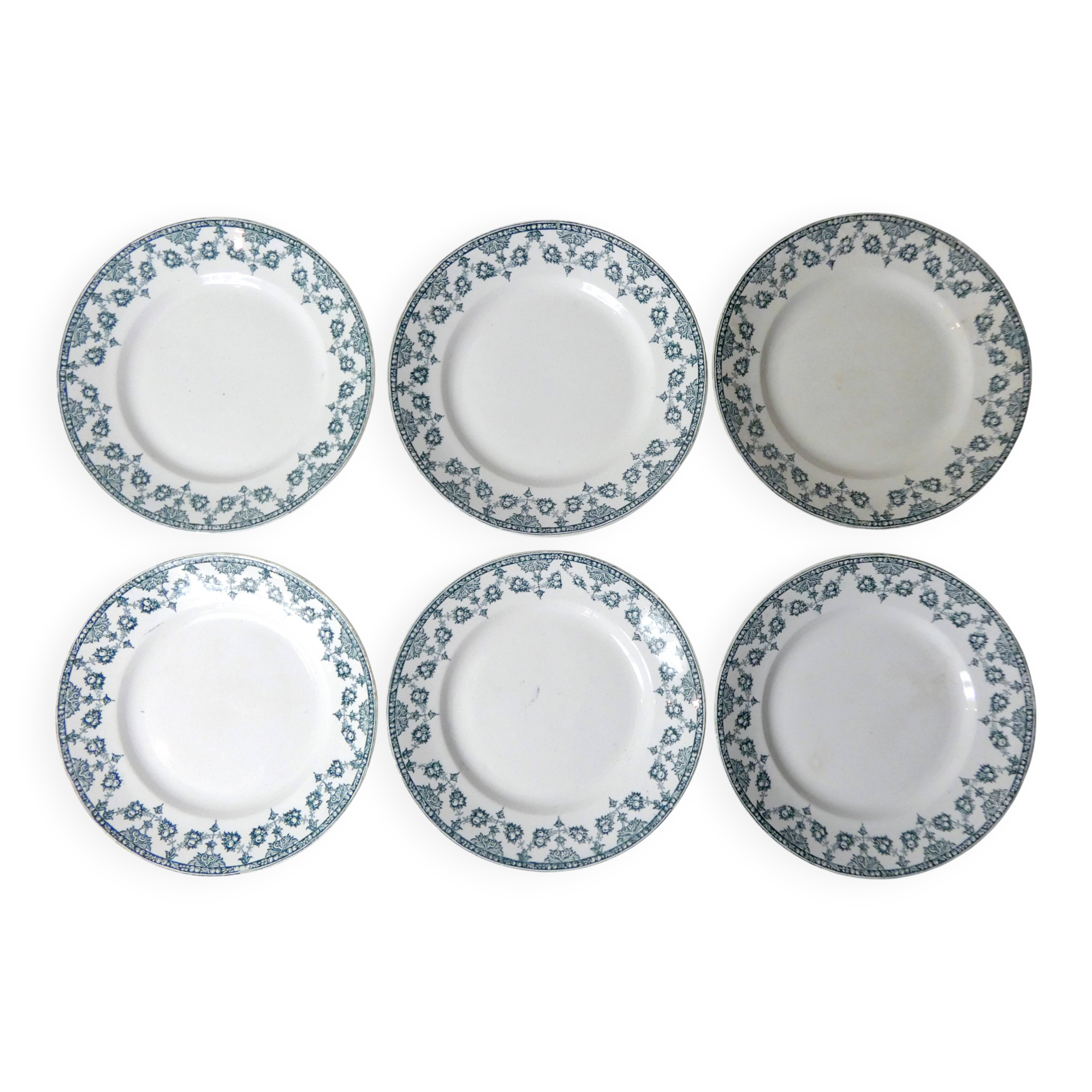 Terre de fer 6 Art Deco flat plates NORMAND model