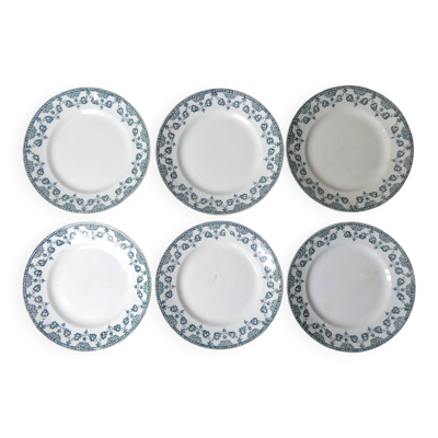 Terre de fer 6 assiettes plates Art Déco modèle NORMAND