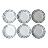 Terre de fer 6 Art Deco flat plates NORMAND model