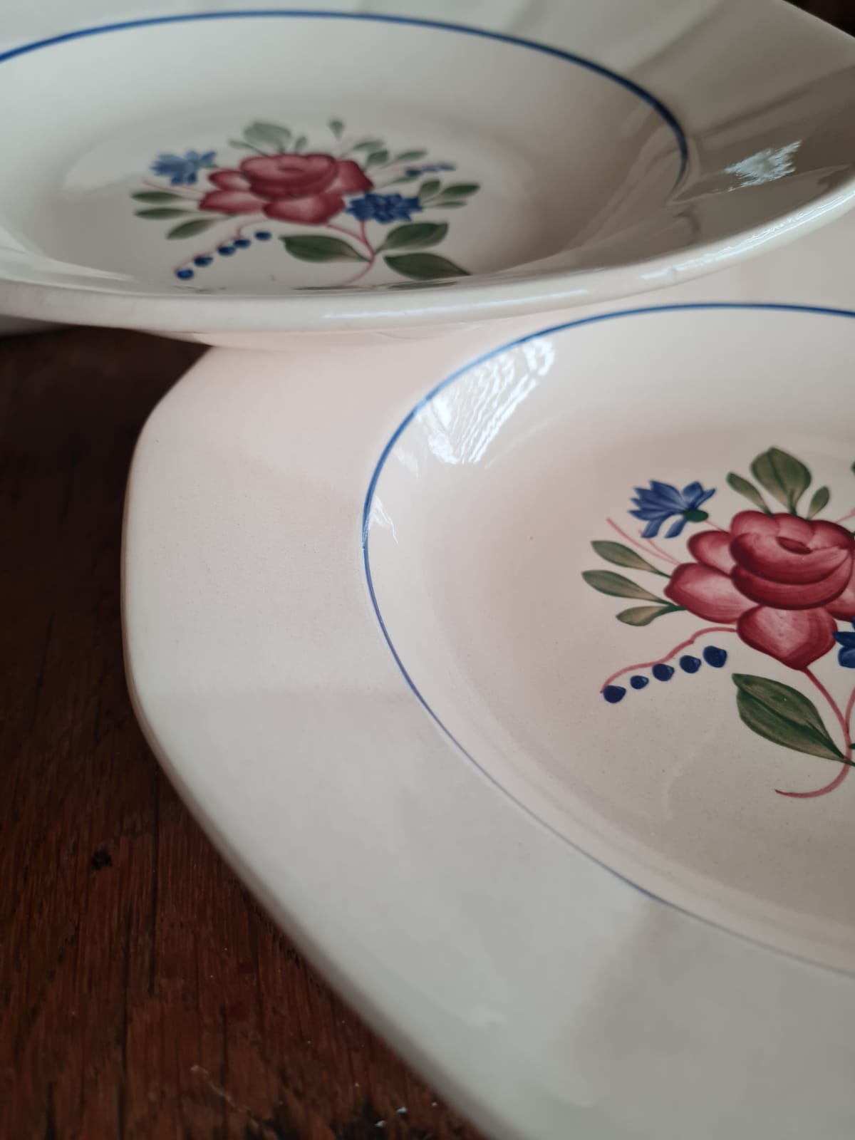 Set of 6 hollow plates Digoin Sarreguemines