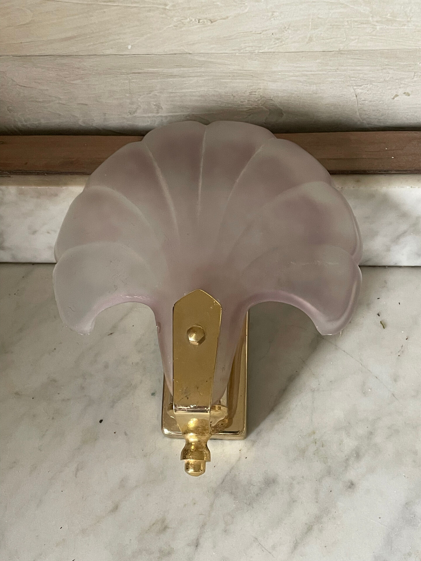Applique coquille en verre poli vintage