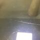 Glass table with cement legs