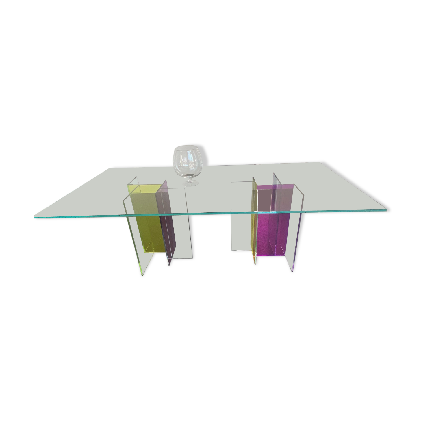 Table dining room Roche Bobois slide glass 210 x110