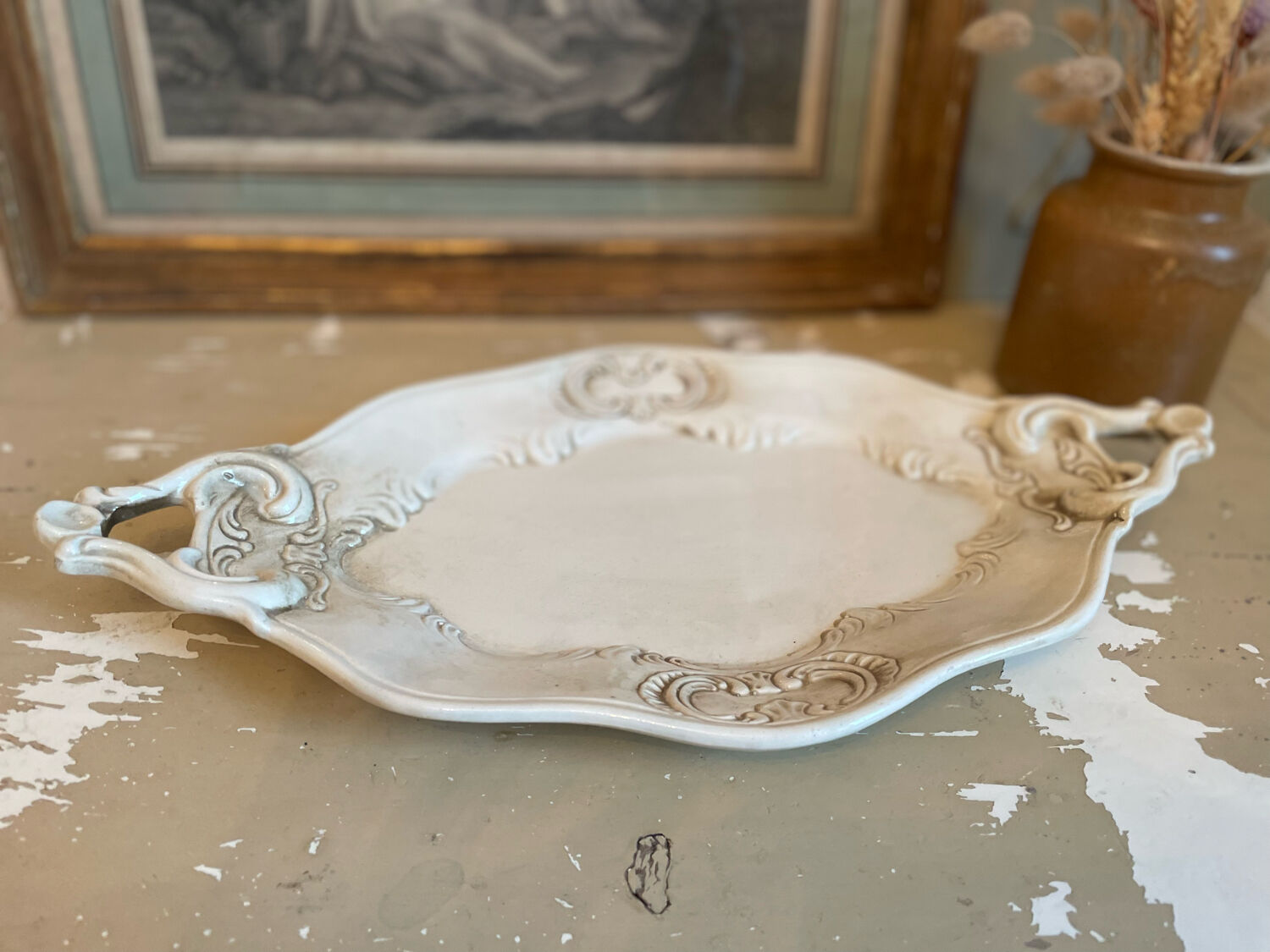 Aged white porcelain dish
