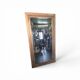 Large bevelled floor mirror in oak