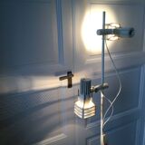 70s/80s parquet floor lamp with 2 spotlights