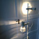 70s/80s parquet floor lamp with 2 spotlights