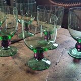 6 vintage design blown glasses from the 60s and 70s