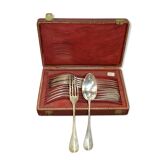 Solid silver cutlery, 6 spoons and 6 forks
