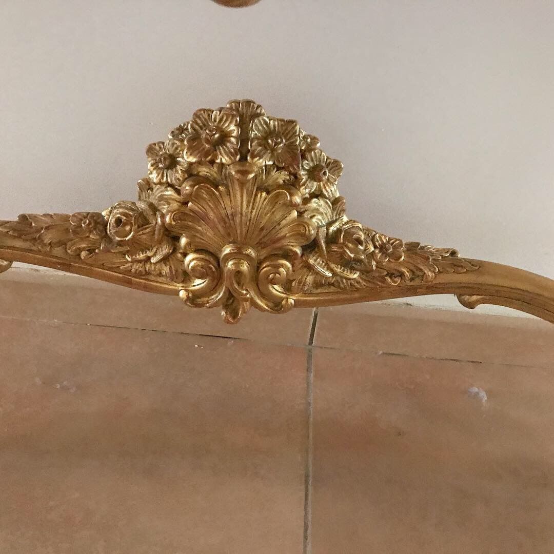 Console in gilded wood of style Louis XV 1970