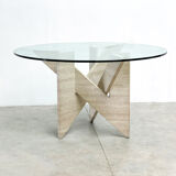 Architectural travertine dining table, 1970s