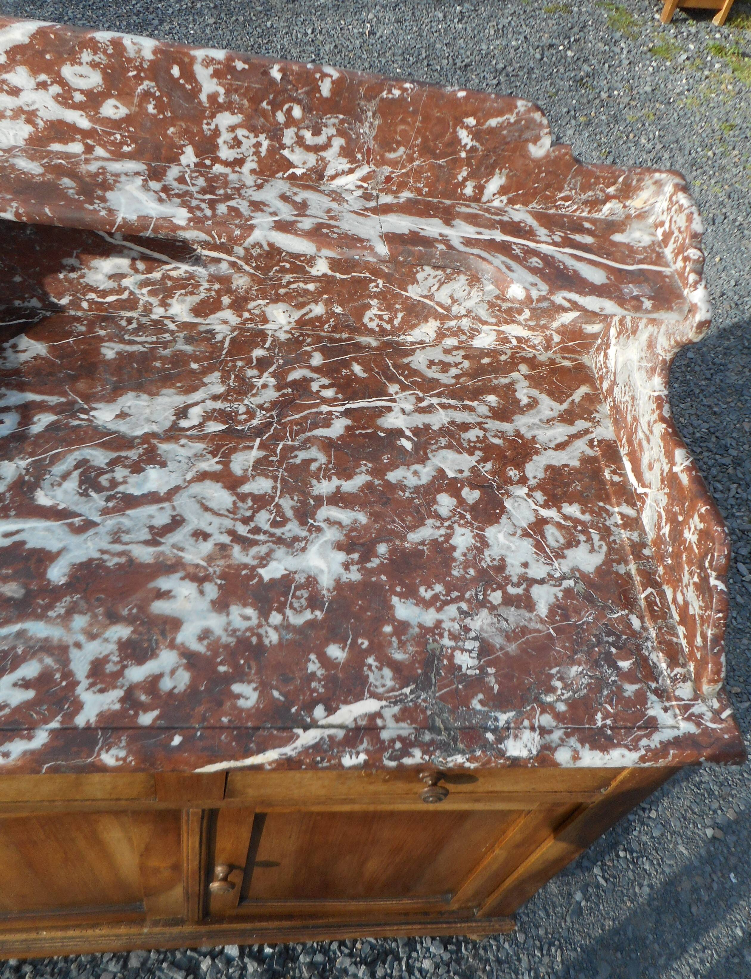 old bathroom cabinet / dressing table with marble