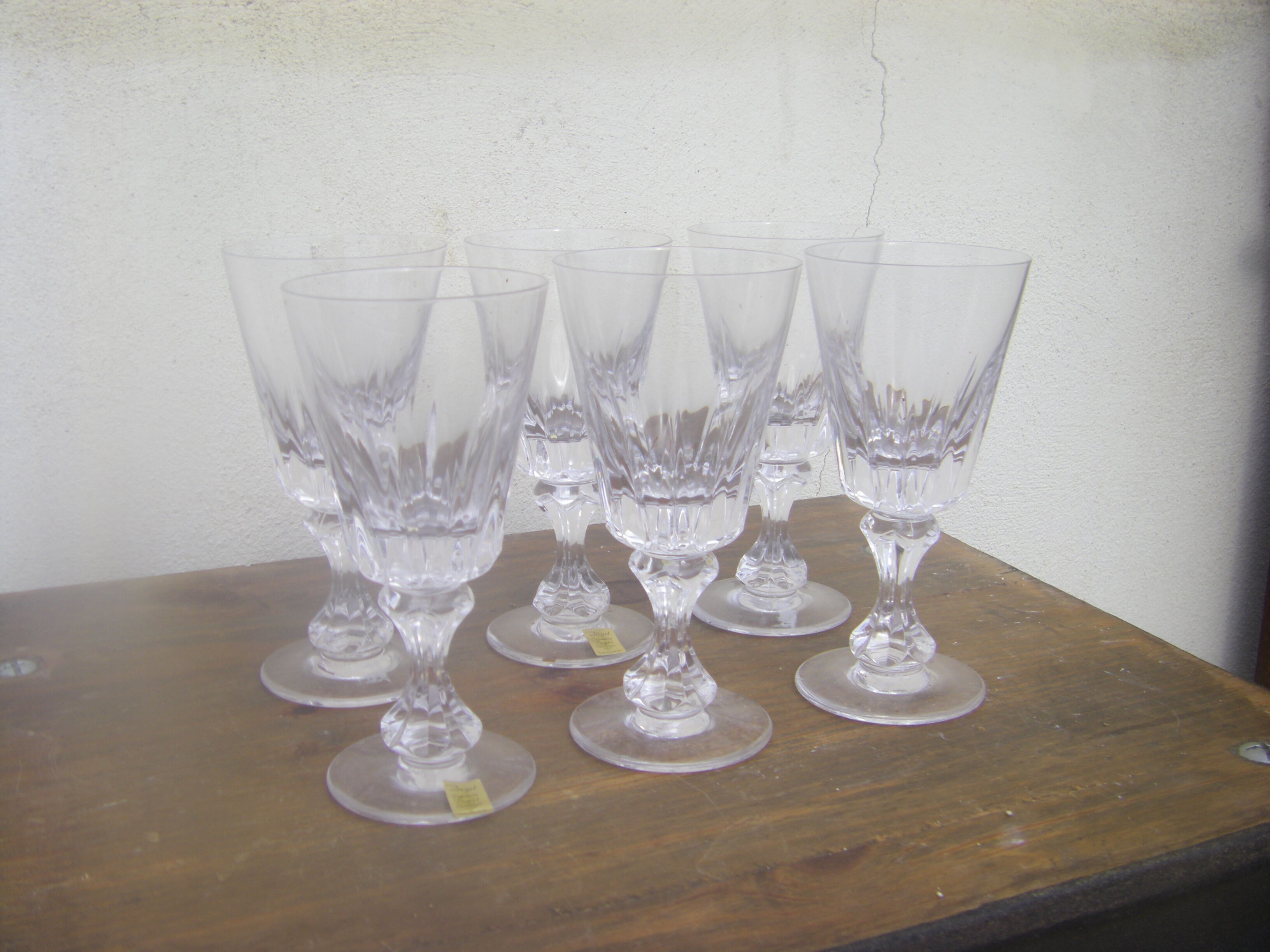 Six bayel cut crystal glasses