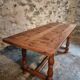 French farmhouse table in oak – 1950-1970 – Top made of solid blocks