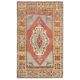 Vintage Turkish Oushak Handmade Wool Cotton Red Area Rug 132x224