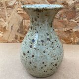 Ancien vase migeon la borne grès beige mouchetée vintage