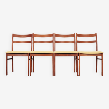 Set of four teak chairs, Danish design, 1970s, production: Denmark