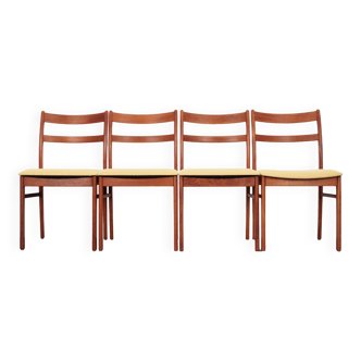 Set of four teak chairs, Danish design, 1970s, production: Denmark