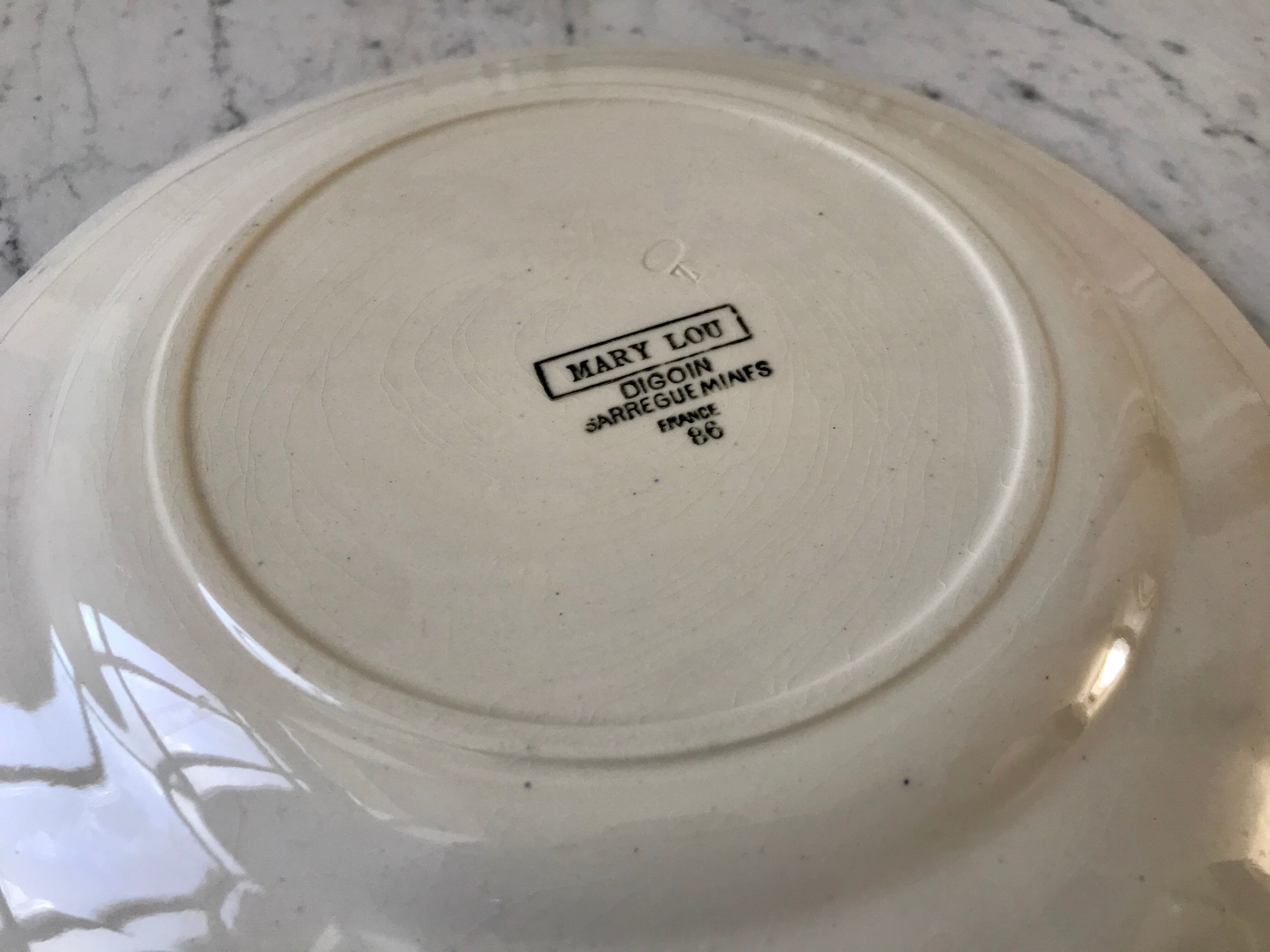 Round dish Digoin Sarreguemines model "Mary-Lou" 30s
