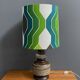 Ceramic table lamp green shade by  Hustadt-leuchten 1970s