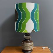 Ceramic table lamp green shade by  Hustadt-leuchten 1970s