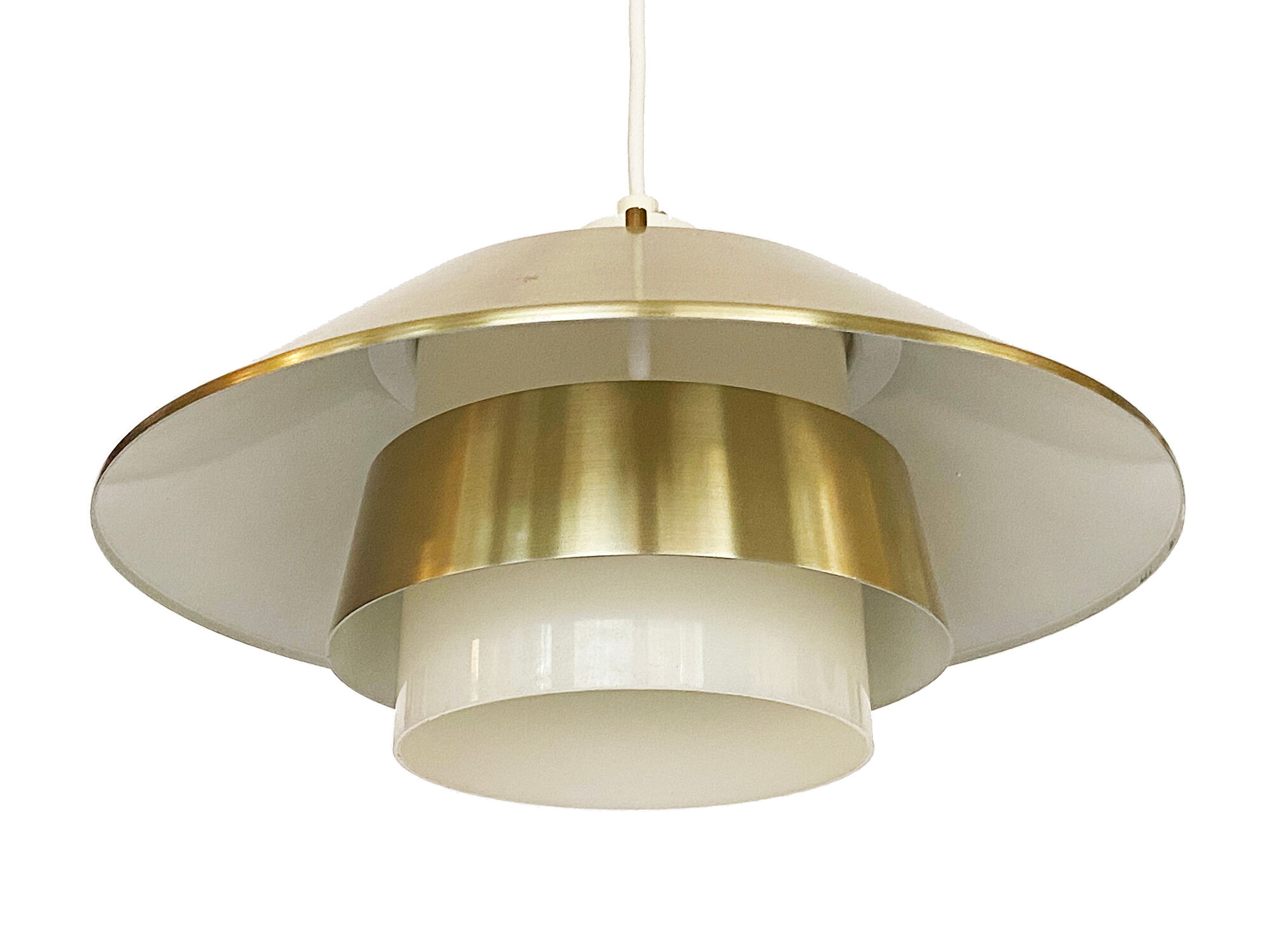 Aluminum pendant light by Vadsbo Metall. Sweden 1970s