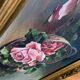 Antique painting - still life with roses - oil painting - 1940s
