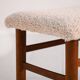 Scandinavian teak stools with sheepskin seat, 1960s