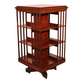 Rotating Library with Iron Base and Inlays - 19th Century