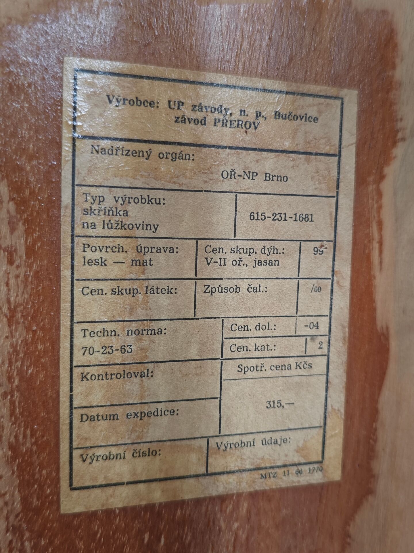 Cover chest or mini bar Frantisek Mezulanik for Up Zavody 60