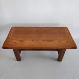 Brutalistic coffee table in solid wood of the years 60