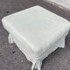 Pouf repose-pieds DUVIVIER vert d'eau grand modèle juponné 1990