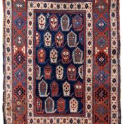 Handmade antique Caucasian Kazak rug 4.1' x 6.3' (125cm x 192cm) 1870s - 1B665