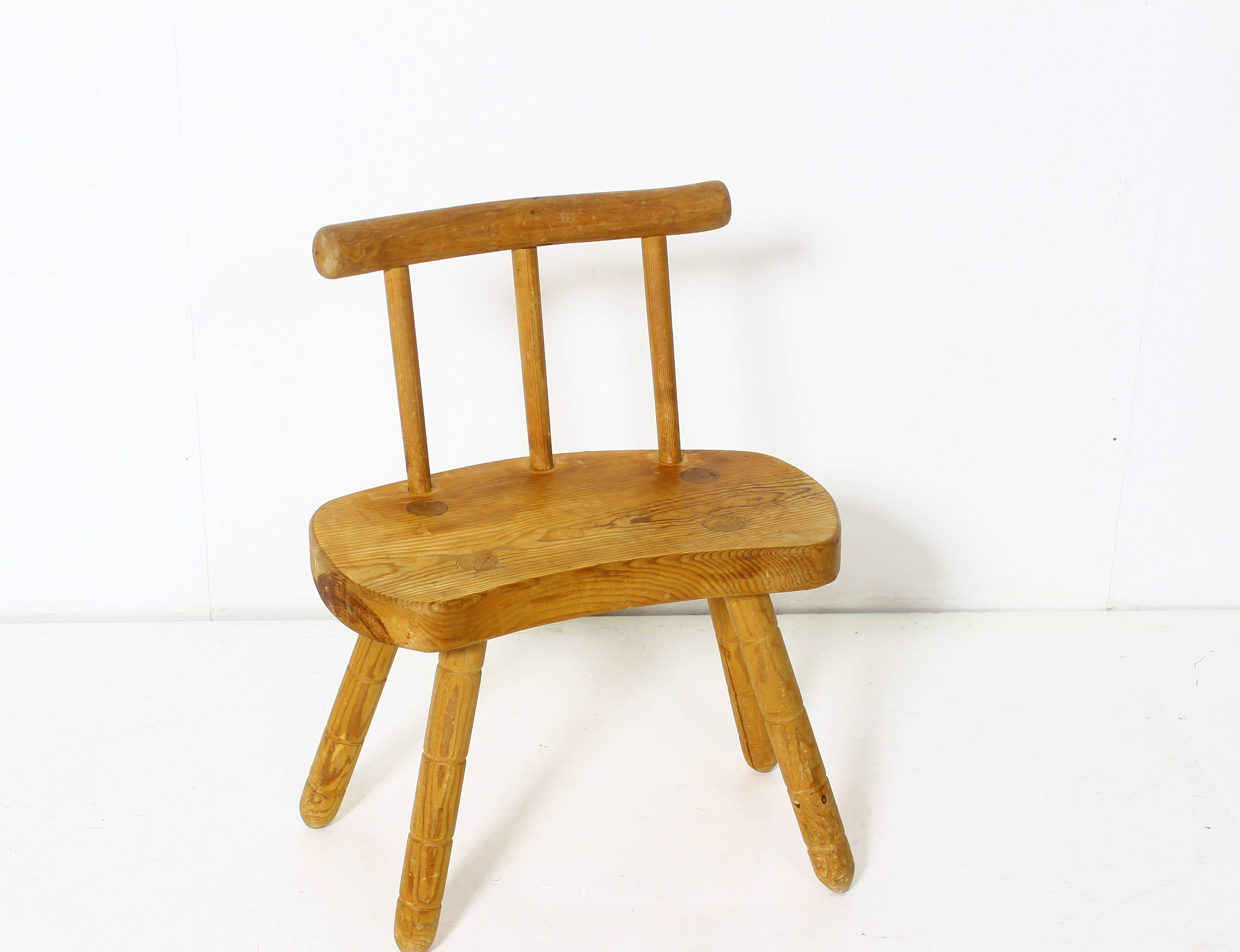 Tabouret suédois en pin 1975
