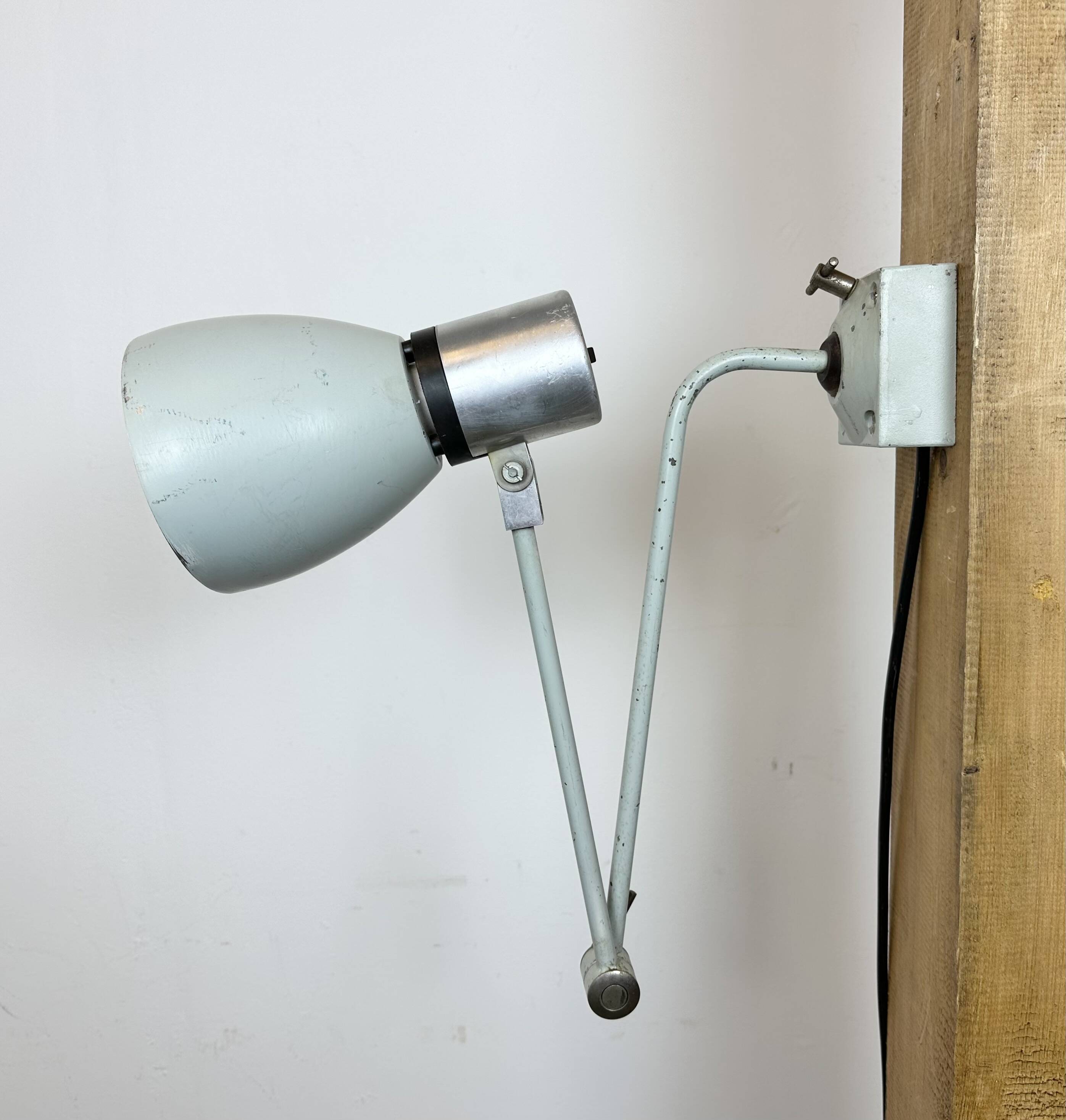 Grey Industrial Wall Lamp from Elektrosvit, 1970s