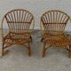 Pair of rattan shell armchairs