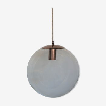 Vintage glass "ball" hanging lamp edited by Peill & Putzler