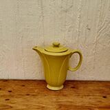 Théière en céramique jaune vintage