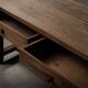 Antique work table/console in solid oak, Auvergne, circa 1900