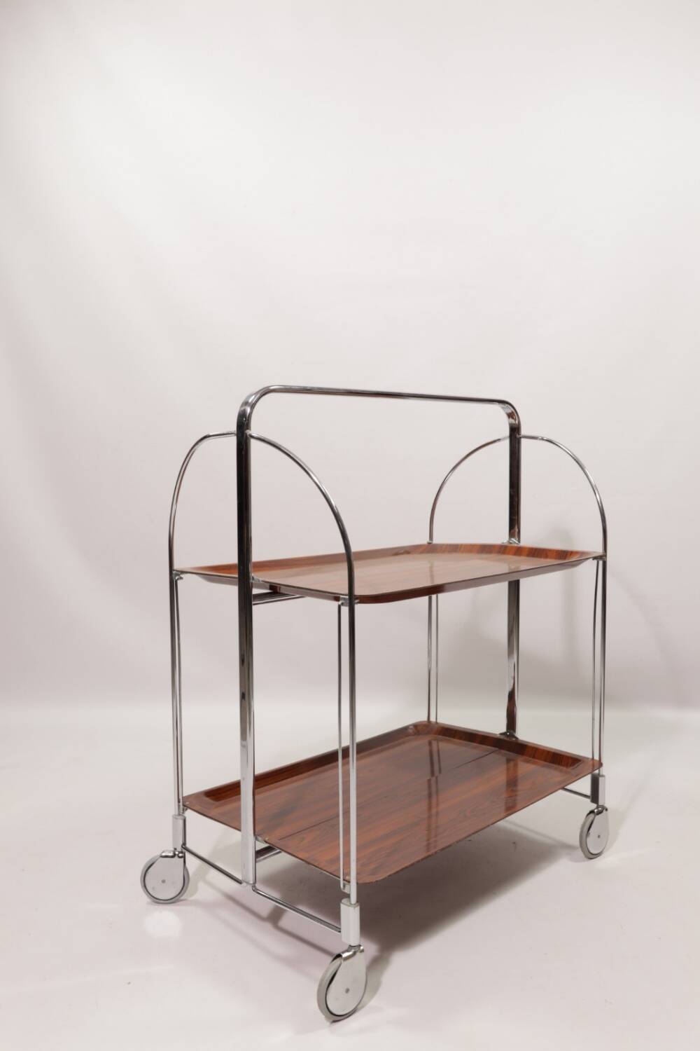 Bauhaus roll bar table chrome 1960 mid century modern design