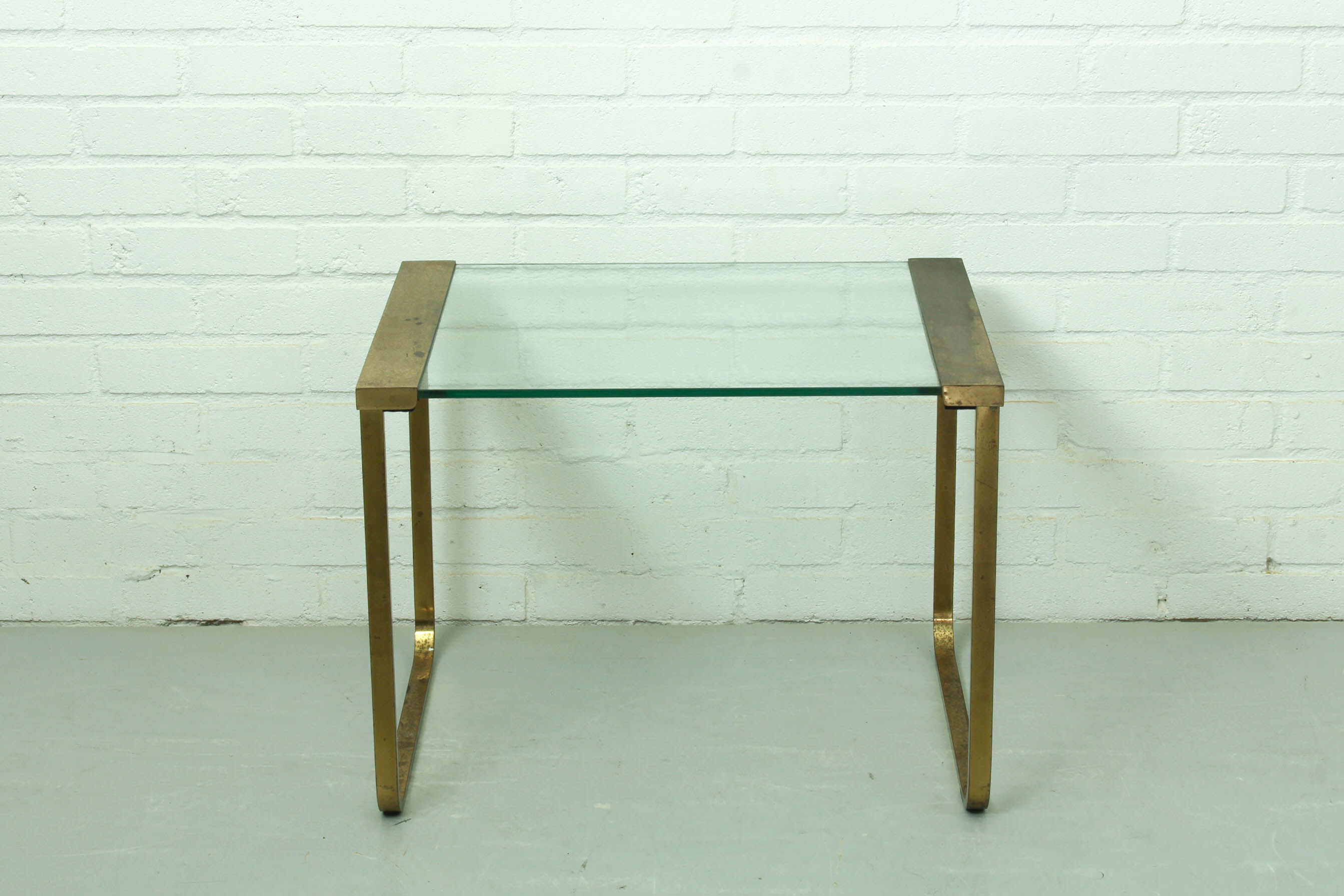 Mid Century Hollywood Regency Coffee Table brass and glass, Italy 1970s