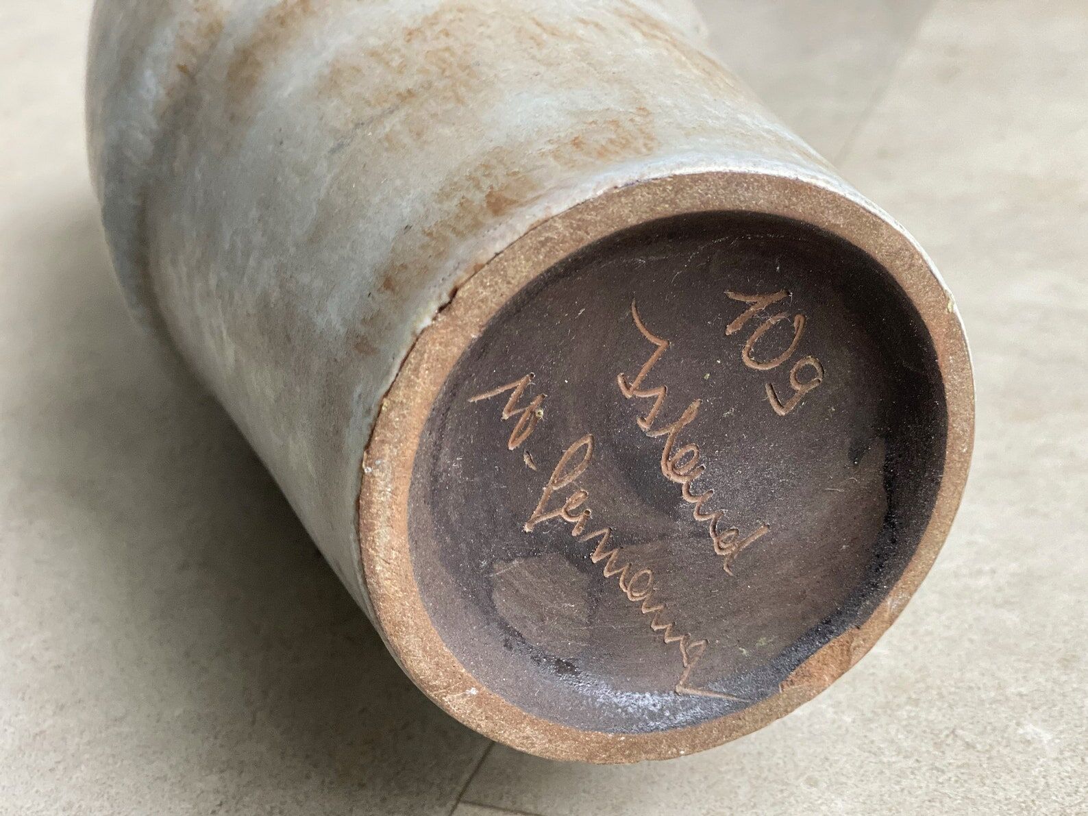 Vintage signed ceramic vase, mid century