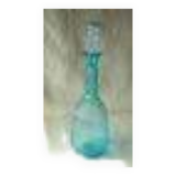Glass carafe blue mold with diamond tip cluster of grapes decoration