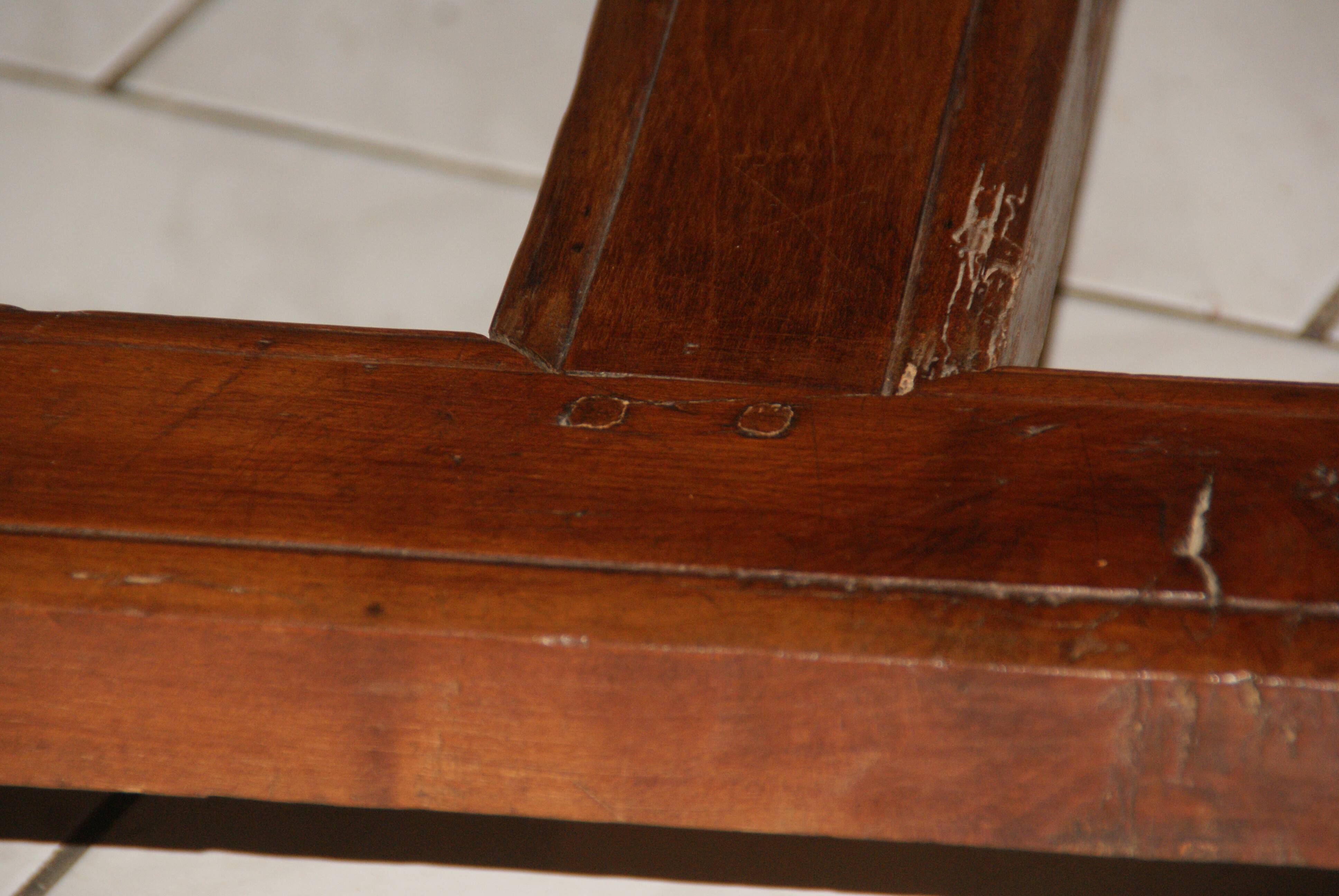SAVOYARD CHALET TABLE, carved, with two drawers, late 18th century